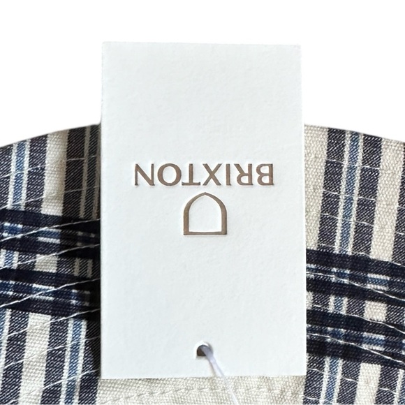 Brixton Bucket Hat Size M/L NWT Ivory Dove Plaid Petra Packable 100% Cotton - Picture 4 of 7